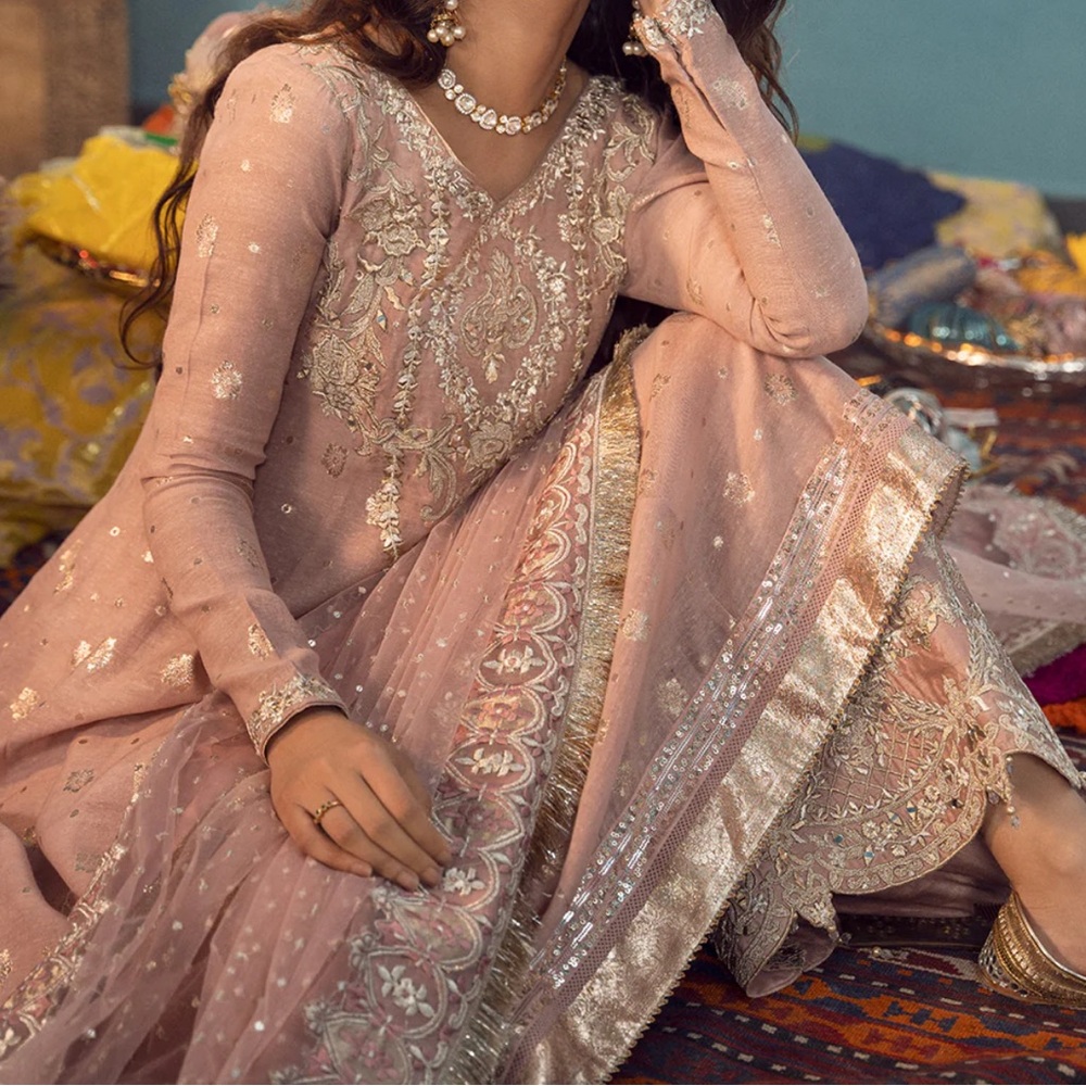 Elegant Pink Embroidered Dress